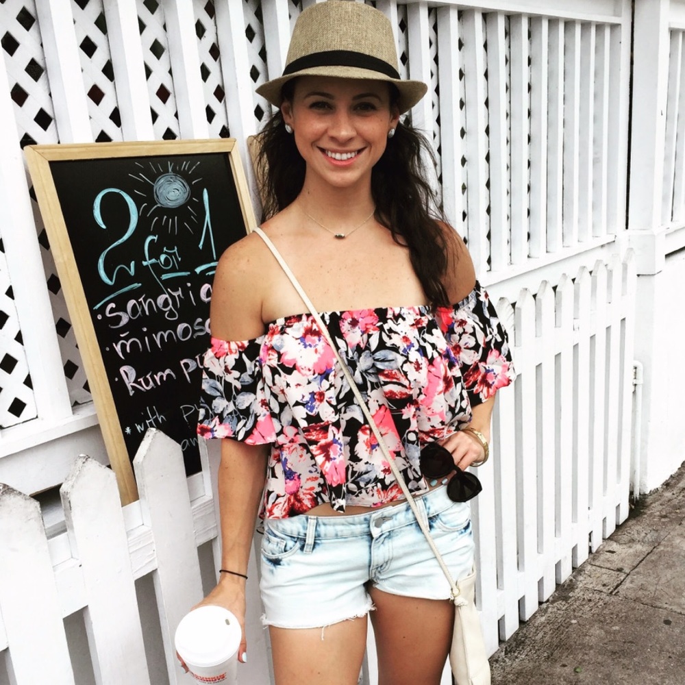 Off shoulder floral top